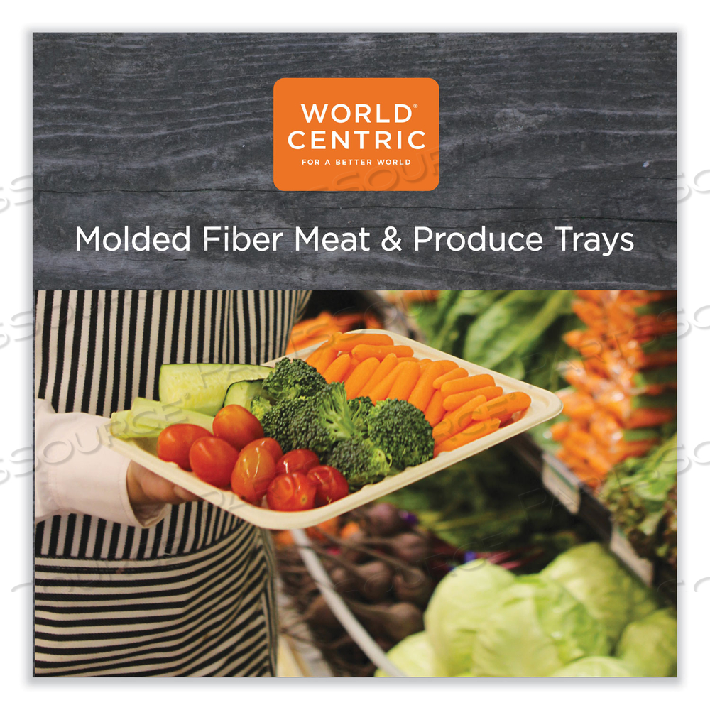 FIBER TRAYS, 7.1 X 9.1 X 0.7, NATURAL, PAPER by World Centric