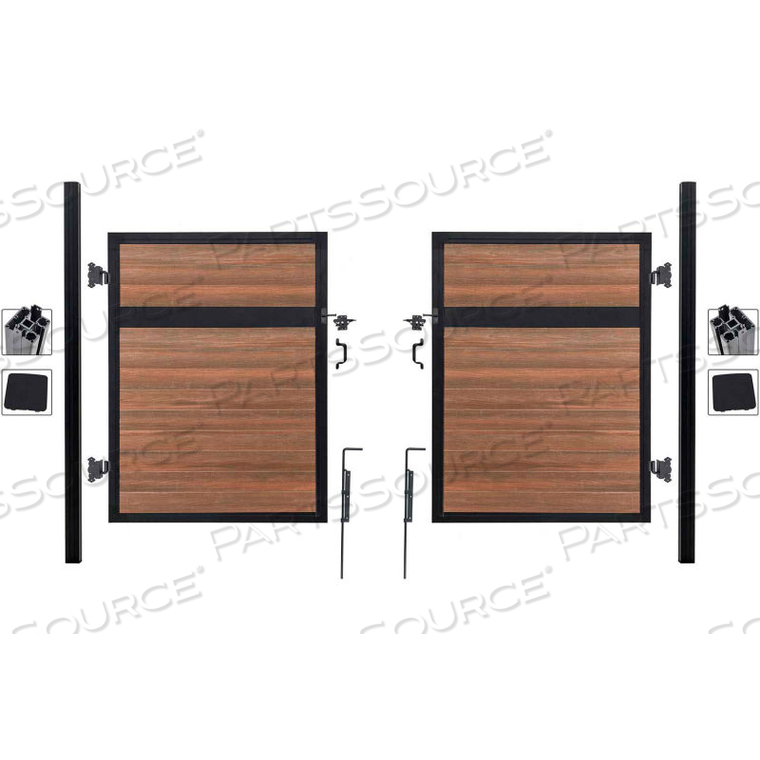 ESTATE 10'W X 6'H KING CEDAR ALUMINUM/COMPOSITE ADJUSTABLE FENCE DOUBLE GATE KIT -IN GROUND ONLY by Jewett Cameron Companies