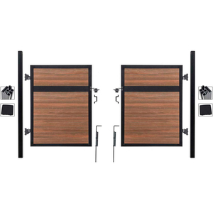 ESTATE 10'W X 6'H KING CEDAR ALUMINUM/COMPOSITE ADJUSTABLE FENCE DOUBLE GATE KIT -IN GROUND ONLY by Jewett Cameron Companies