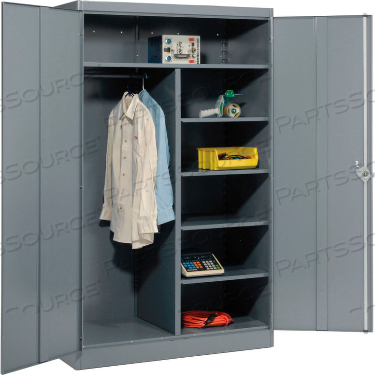 COMBINATION STORAGE CABINET - 48X24X78 - GRAY 