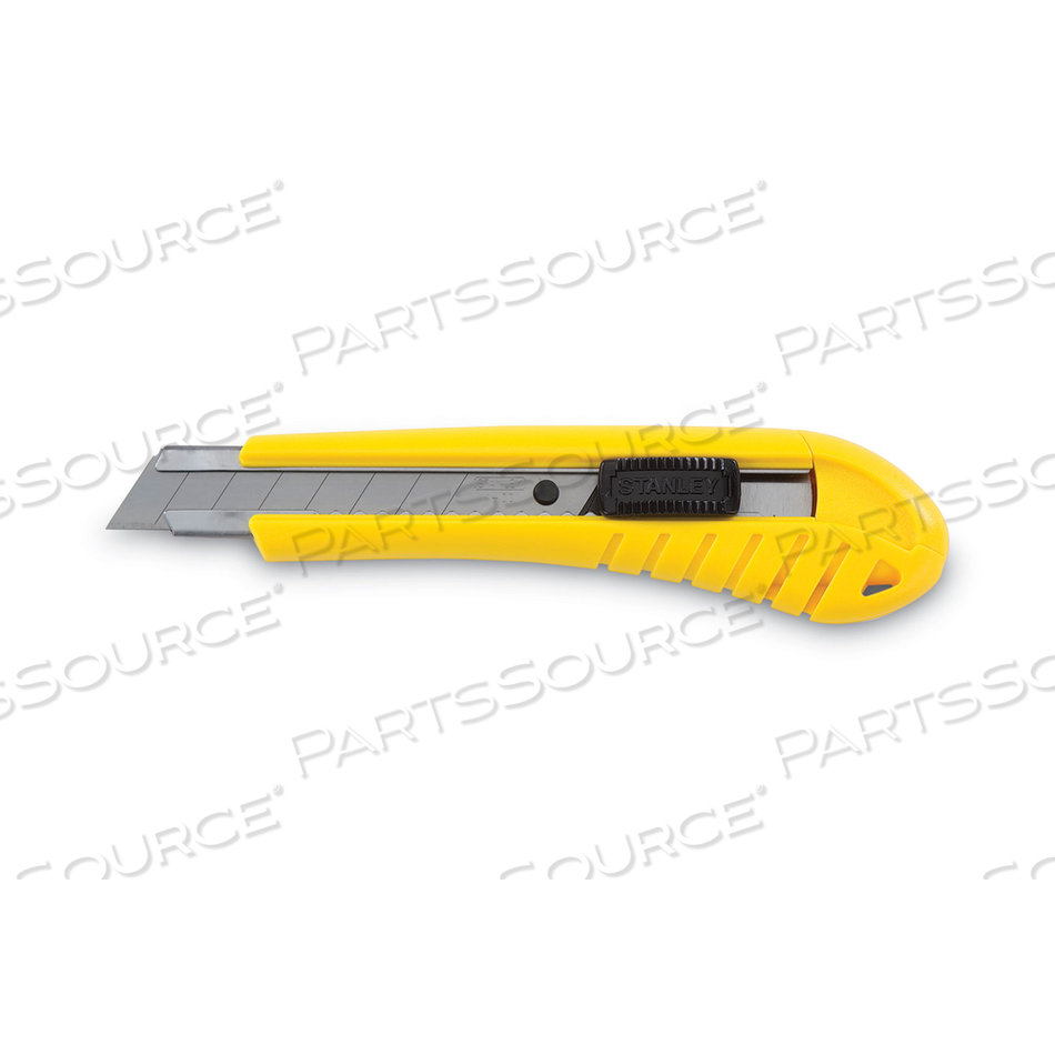 STANDARD SNAP-OFF KNIFE, 18 MM BLADE, 6.75" PLASTIC HANDLE, YELLOW by Stanley