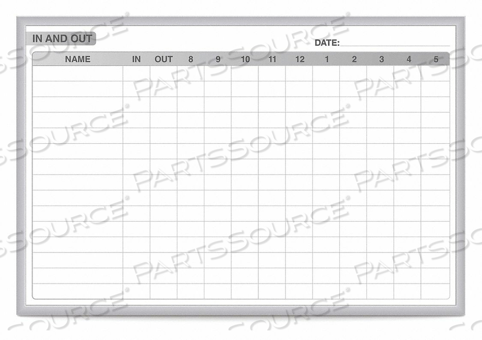 IN/OUT BOARD SILVER FRAME COLOR 72-1/2 H by Ghent IN/OUT BOARD SILVER FRAME COLOR 72-1/2 H by Ghent