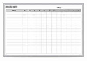 IN/OUT BOARD SILVER FRAME COLOR 72-1/2 H by Ghent IN/OUT BOARD SILVER FRAME COLOR 72-1/2 H by Ghent