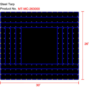 HEAVY DUTY FLATBED TRUCK TARP, MACHINERY TARP, 26'W X 30'L, BLACK by Xtarps Corporation