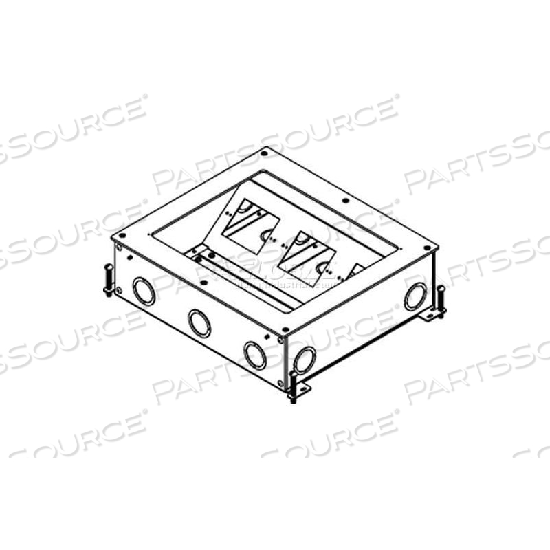 RFB4-SS-AAP FLOOR BOX RFB4 SHALLOW DEVICE PLATE WITH 2 AAP DEVICES by Wiremold