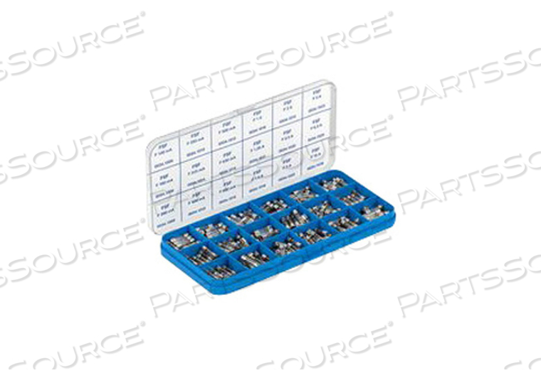 QUICK ACTING MINIATURE FUSE KIT, 5 MM DIA, 800 MA TO 10 A, CERAMIC, 250 VAC, -55 TO 125 DEG C, 20 MM, SAFETY, MEETS CE, CSA, IEC 60127-2/1,  by Newark / Element 14