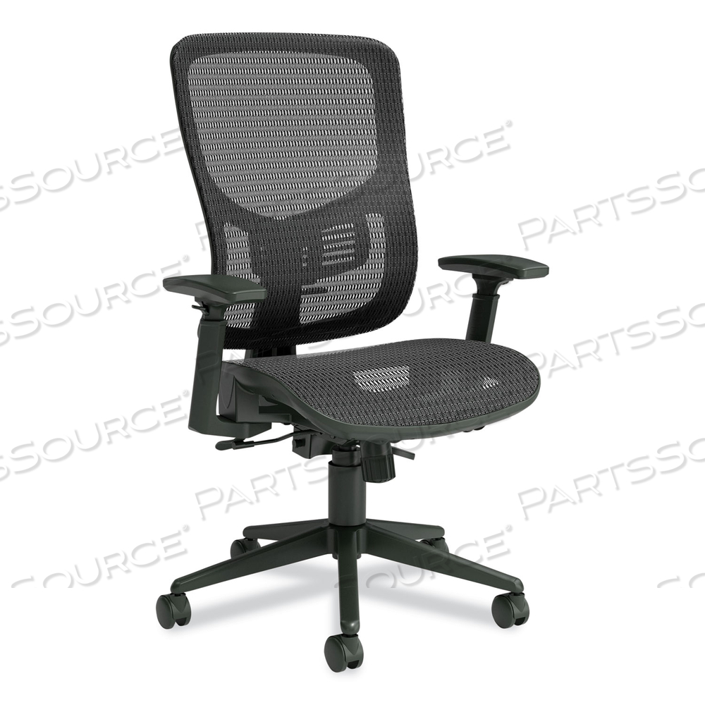 FLEXFIT KROY MESH TASK CHAIR, SUPPORTS UP TO 275 LBS, 18.9 TO 22.76" SEAT HEIGHT, BLACK SEAT, BLACK BACK, BLACK BASE 