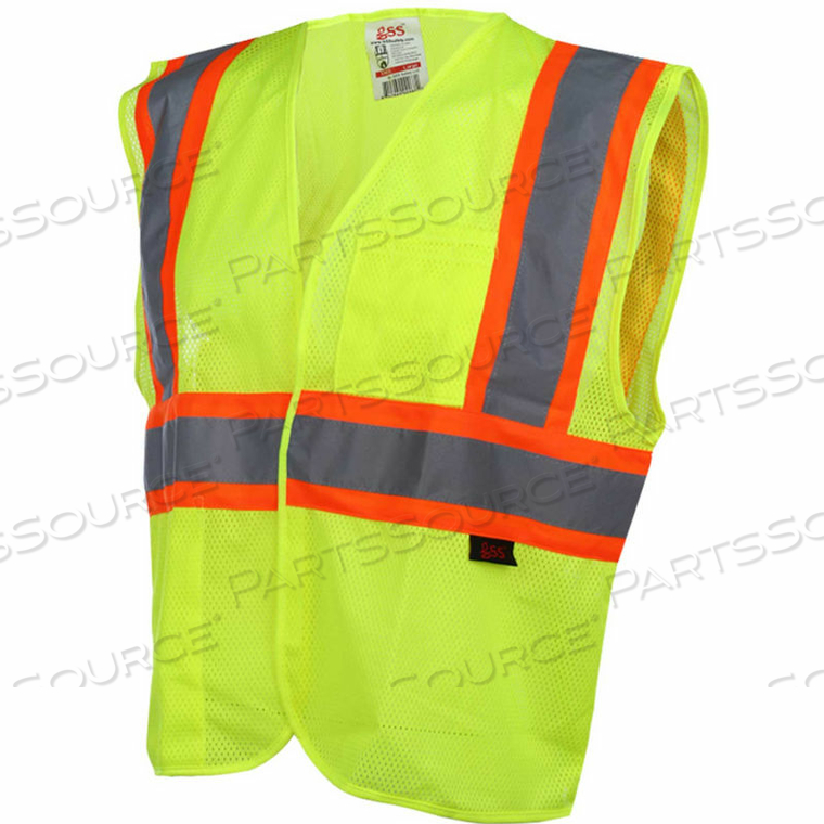 1007 STANDARD CLASS 2 TWO TONE MESH HOOK & LOOP SAFETY VEST, LIME, XL by GSS Safety LLC 1007 STANDARD CLASS 2 TWO TONE MESH HOOK & LOOP SAFETY VEST, LIME, XL by GSS Safety LLC