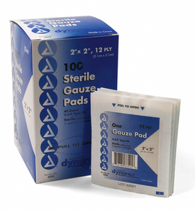 GAUZE PAD COTTON BLEND GAUZE PK100 by Medi-First