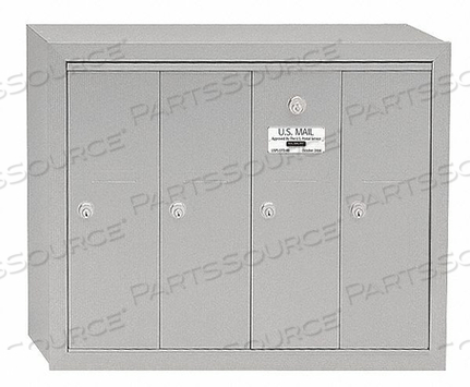 3500 SERIES 4B+ VERTICAL MAILBOX, 4 DOORS, SURFACE MOUNTED, ALUMINUM, USPS ACCESS by Salsbury Industries 3500 SERIES 4B+ VERTICAL MAILBOX, 4 DOORS, SURFACE MOUNTED, ALUMINUM, USPS ACCESS by Salsbury Industries