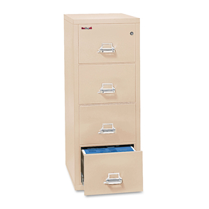 INSULATED VERTICAL FILE, 1-HOUR FIRE PROTECTION, 4 LETTER-SIZE FILE DRAWERS, PARCHMENT, 17.75" X 31.56" X 52.75" by Fire King