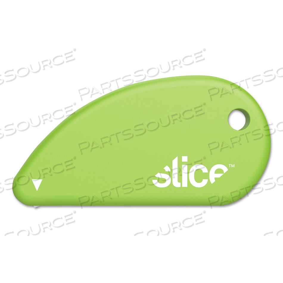 SAFETY CUTTERS, FIXED, NON REPLACEABLE MICRO SAFETY BLADE, 0.1" CERAMIC BLADE, 2.4" PLASTIC HANDLE, GREEN by Slice SAFETY CUTTERS, FIXED, NON REPLACEABLE MICRO SAFETY BLADE, 0.1" CERAMIC BLADE, 2.4" PLASTIC HANDLE, GREEN by Slice