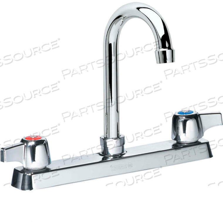 COMMERCIAL SERIES 8" CENTER DECK MOUNT FAUCET, 8-1/2" GOOSENECK SPOUT by Krowne