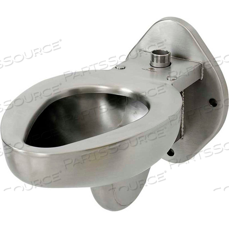 BLOWOUT JET WALL MOUNTED TOILET W/TOP SPUD, STAINLESS STEEL FINISH by Acorn Engineering Company BLOWOUT JET WALL MOUNTED TOILET W/TOP SPUD, STAINLESS STEEL FINISH by Acorn Engineering Company