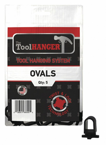 OVAL HANGERS BLACK 5 LB CAPACITY PK5 by Toolhanger