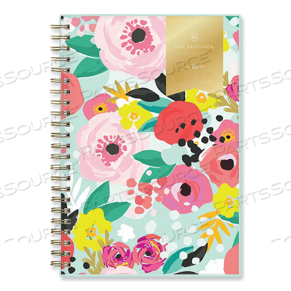 DAY DESIGNER �SECRET GARDEN MINT� ACADEMIC WEEKLY/MONTHLY TWIN-WIRE NOTES PLANNER, 8 X 5, 12-MONTH (JULY TO JUNE): 2022-2023 