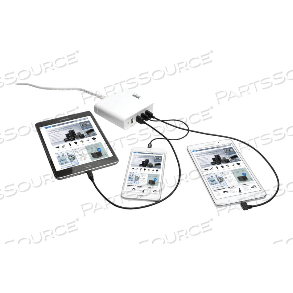 4-PORT USB CHARGING STATION HUB 5V 6A/30W TABLET SMARTPHONE IPAD 
