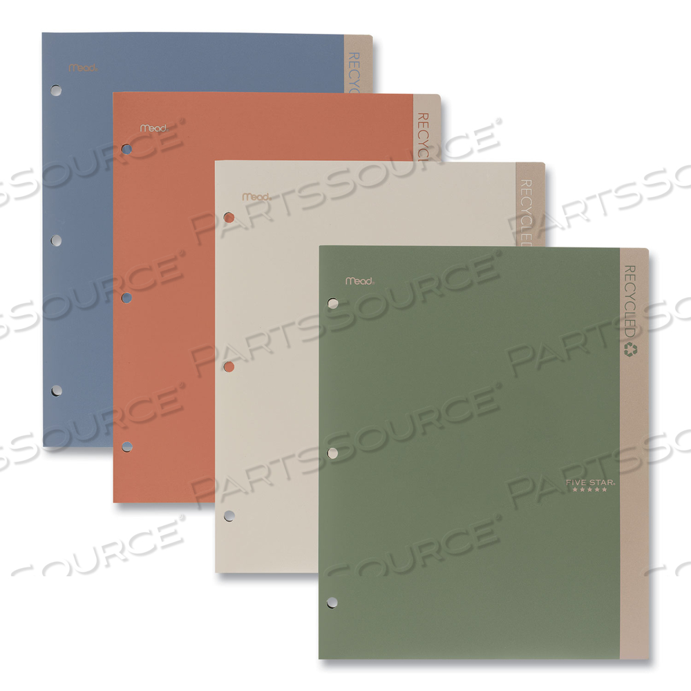 RECYCLED PLASTIC TWO-POCKET FOLDER, 11" X 8.5", RANDOMLY ASSORTED by Five Star