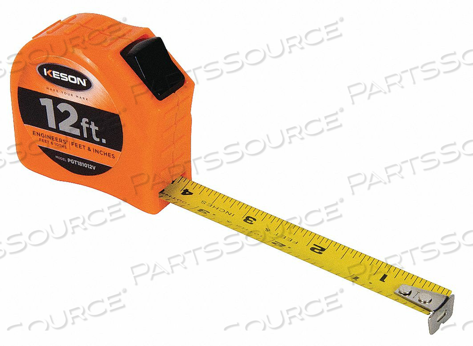 TAPE MEASURE 5/8 IN X 12 FT ORANGE IN/FT by Keson