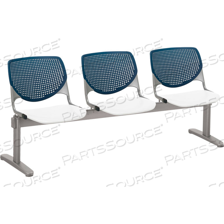 BEAM SEATING GUEST CHAIRS - 3 SEATER - NAVY/WHITE by KFI BEAM SEATING GUEST CHAIRS - 3 SEATER - NAVY/WHITE by KFI