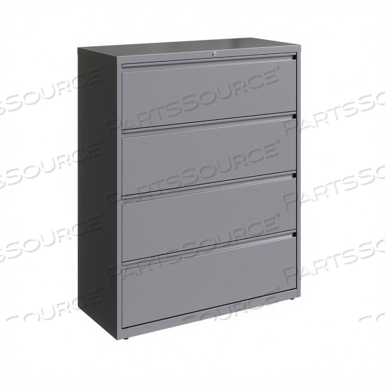 42" WIDE 4-DRAWER LATERAL FILE CABINET - ARCTIC SILVER by Hirsh