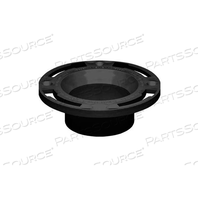 3" OR 4" PVC LONG PATTERN CLOSET FLANGE WITH PLASTIC RING WITH TEST CAP 