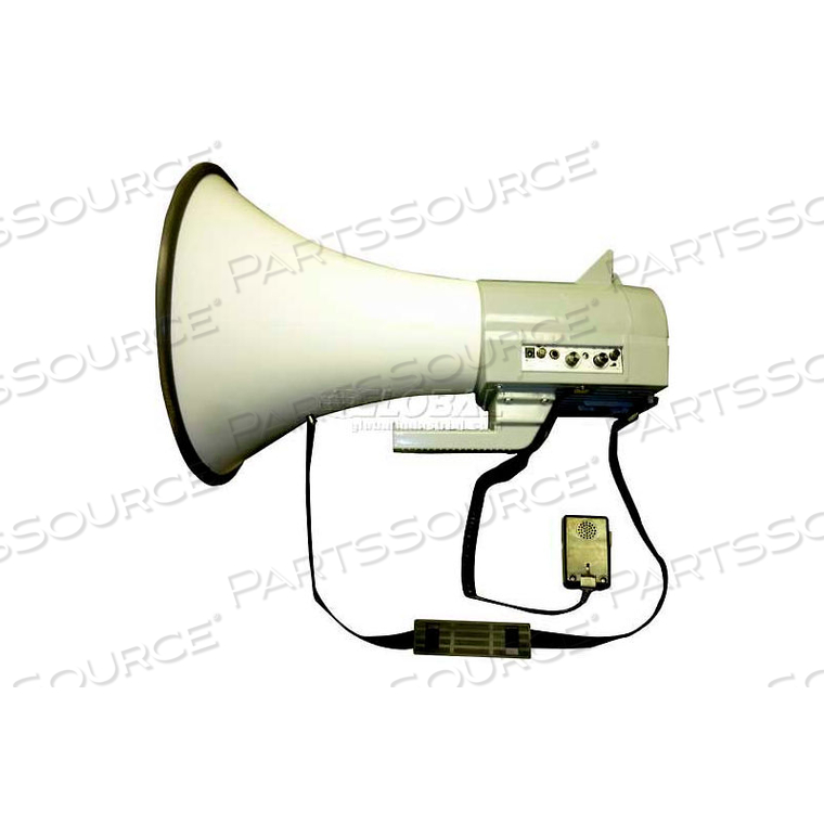 45 WATT PIEZO DYNAMIC MEGAPHONE WITH BUILT-IN SIREN & HAND-HELD MIC 