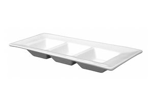 SAUCE PLATE 3-COMPARTMENT 1 OZ WHT PK24 by ITI SAUCE PLATE 3-COMPARTMENT 1 OZ WHT PK24 by ITI