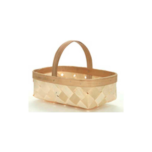 8 QUART 14" X 9-1/2" WOOD BASKET WITH WOOD HANDLE 10 PC - NATURAL by Texas Basket Co.