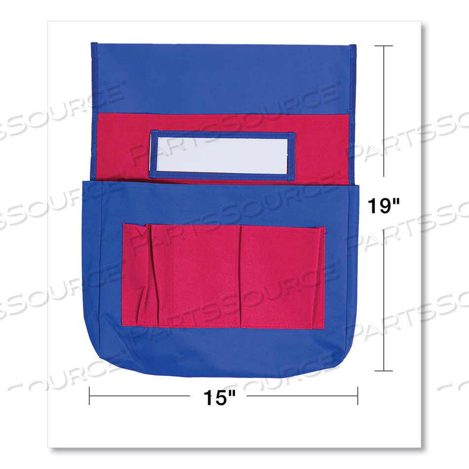 CHAIRBACK BUDDY POCKET CHART, 7 POCKETS, 15 X 19, BLUE/RED by Carson-Dellosa Publishing CHAIRBACK BUDDY POCKET CHART, 7 POCKETS, 15 X 19, BLUE/RED by Carson-Dellosa Publishing
