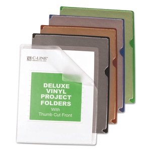 DELUXE VINYL PROJECT FOLDERS, LETTER SIZE, ASSORTED COLORS by C-Line DELUXE VINYL PROJECT FOLDERS, LETTER SIZE, ASSORTED COLORS by C-Line