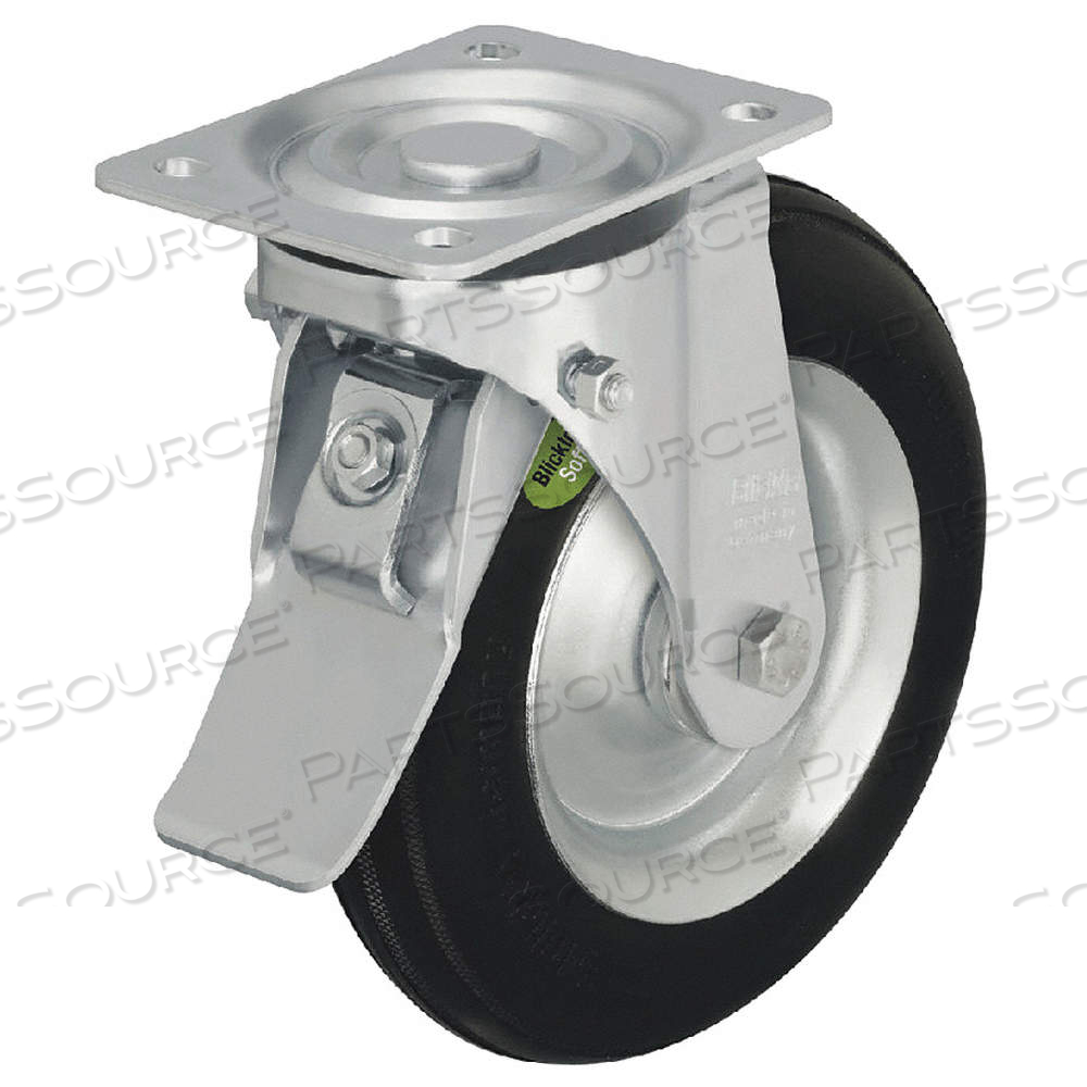 PLATE CASTER WITH FLAT-FREE WHEELS, 10 1/4 IN WHEEL DIA., 440 LB, RUBBER, SMOOTH by Approved Vendor PLATE CASTER WITH FLAT-FREE WHEELS, 10 1/4 IN WHEEL DIA., 440 LB, RUBBER, SMOOTH by Approved Vendor