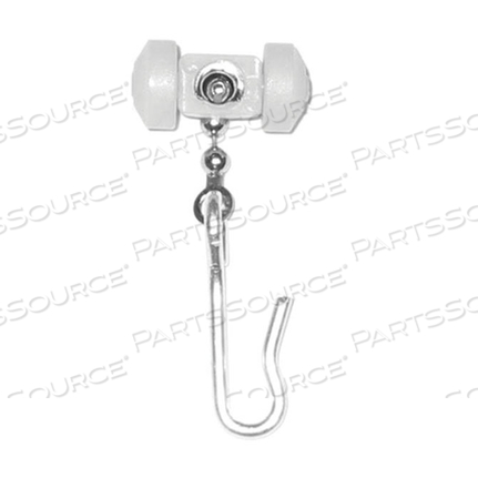 CURTAIN HOOKS, CUBICAL, 1IN WIDTH, 2IN HEIGHT, ALUMINUM, 1/4IN TREAD WIDTH, 9/16IN WHEEL DIAMETER by Alco Sales & Service Co CURTAIN HOOKS, CUBICAL, 1IN WIDTH, 2IN HEIGHT, ALUMINUM, 1/4IN TREAD WIDTH, 9/16IN WHEEL DIAMETER by Alco Sales & Service Co