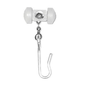 CURTAIN HOOKS, CUBICAL, 1IN WIDTH, 2IN HEIGHT, ALUMINUM, 1/4IN TREAD WIDTH, 9/16IN WHEEL DIAMETER by Alco Sales & Service Co