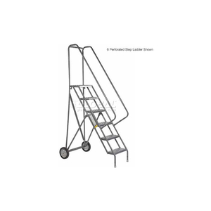 11 STEP ALL-TERRAIN ROLLING STEEL LADDER - GRIP STRUT TREAD - 450 LBS. CAPACITY by Tri-Arc 11 STEP ALL-TERRAIN ROLLING STEEL LADDER - GRIP STRUT TREAD - 450 LBS. CAPACITY by Tri-Arc