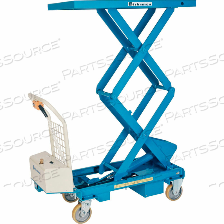 MOBILIFT BATTERY POWERED DOUBLE SCISSOR LIFT TABLE 330 LB. CAP. by Bishamon Industries Corp.