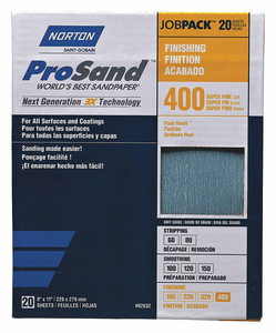 SANDPAPER SHEET SUPER FINE 400 GRIT PK20 by Norton | Saint-Gobain Abrasives