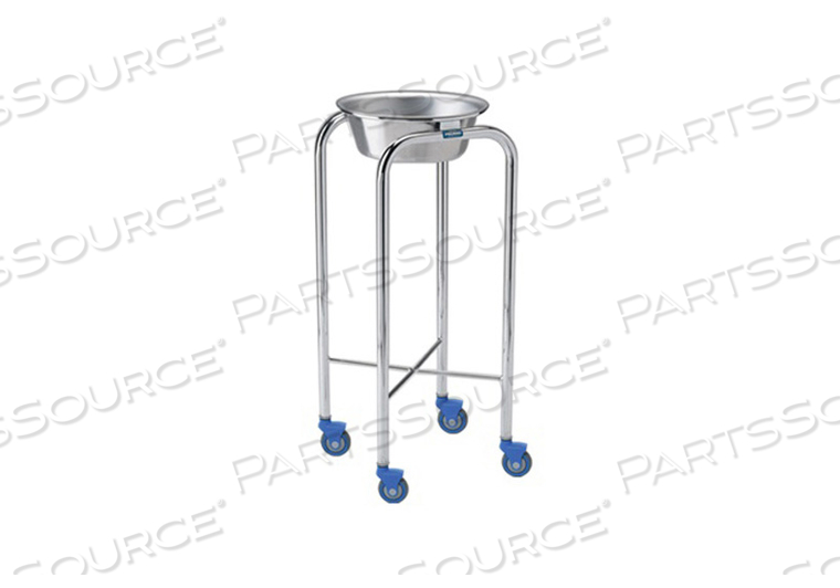 SINGLE BASIN STAND, 13-3/4 IN, 4 IN CASTER BASE DIA, STAINLESS STEEL, 4 CASTERS, 14 IN X 33-3/4 IN, TOTAL LOCK, SEALED BEARING by Pedigo Products, Inc. SINGLE BASIN STAND, 13-3/4 IN, 4 IN CASTER BASE DIA, STAINLESS STEEL, 4 CASTERS, 14 IN X 33-3/4 IN, TOTAL LOCK, SEALED BEARING by Pedigo Products, Inc.