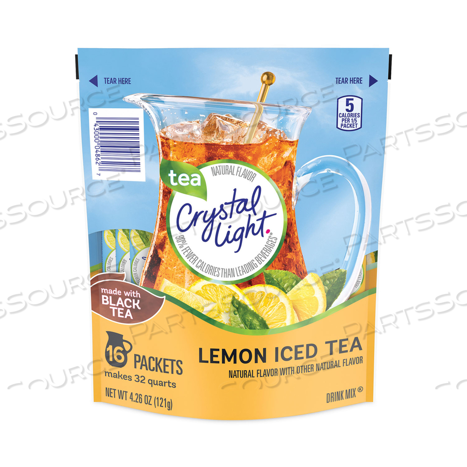 FLAVORED DRINK MIX PITCHER PACKS, ICED TEA, 0.14 OZ PACKETS, 16 PACKETS/POUCH 