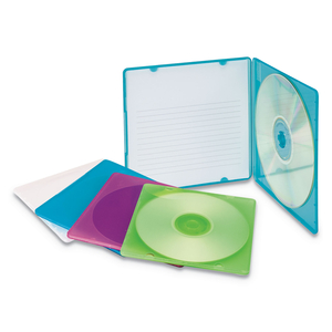 SLIM CD CASE, ASSORTED COLORS, 10/PACK by Innovera