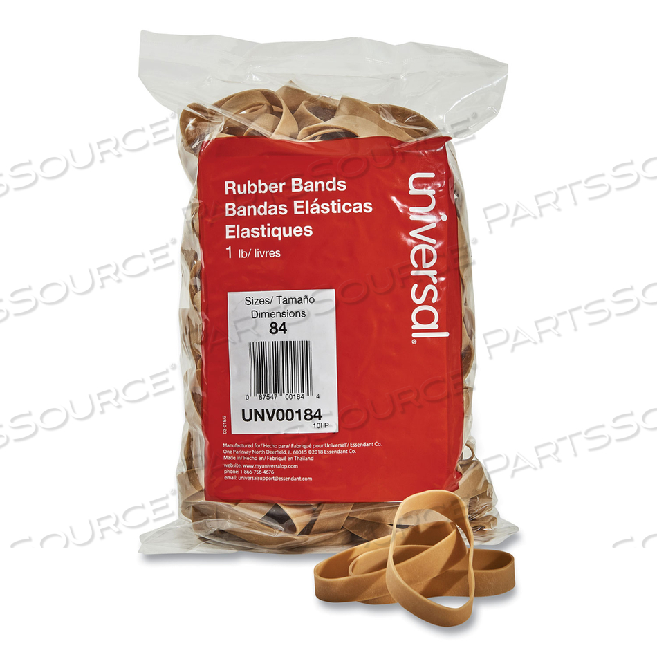RUBBER BANDS, SIZE 84, 0.04" GAUGE, BEIGE, 1 LB BOX by Universal RUBBER BANDS, SIZE 84, 0.04" GAUGE, BEIGE, 1 LB BOX by Universal