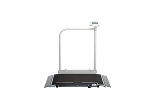 EMR READY WHEELCHAIR SCALE WITH HANDRAIL AND TRANSPORT CASTORS, 800 LB/360 KG, DIGITAL DISPLAY by Seca Corp.