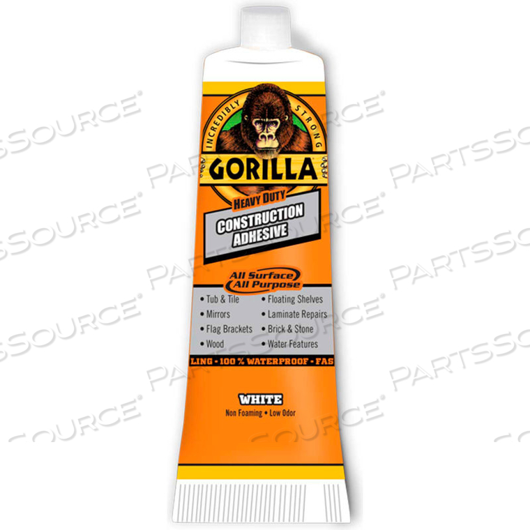 HEAVY DUTY CONSTRUCTION ADHESIVE TUBE, WHITE, 2.5 OZ. by Gorilla Glue