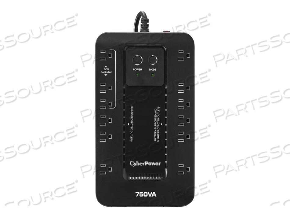 ECOLOGIC SERIES EC750G, UPS, AC 120 V, 450 WATT, 750 VA, USB, OUTPUT CONNECTORS: 12 by CyberPower