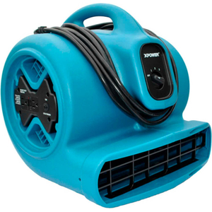 STACKABLE AIR MOVER WITH GFCI OUTLET FOR DAISY CHAIN, 3 SPEED, 1/3 HP, 2400 CFM, BLUE by Xpower Manufacure, Inc STACKABLE AIR MOVER WITH GFCI OUTLET FOR DAISY CHAIN, 3 SPEED, 1/3 HP, 2400 CFM, BLUE by Xpower Manufacure, Inc