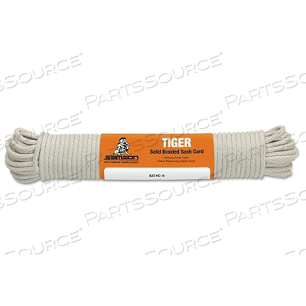 TIGER SASH CORD, 450 LB CAPACITY, 100 FT, 5/16 IN DIA, COTTON, WHITE by Samson Rope TIGER SASH CORD, 450 LB CAPACITY, 100 FT, 5/16 IN DIA, COTTON, WHITE by Samson Rope
