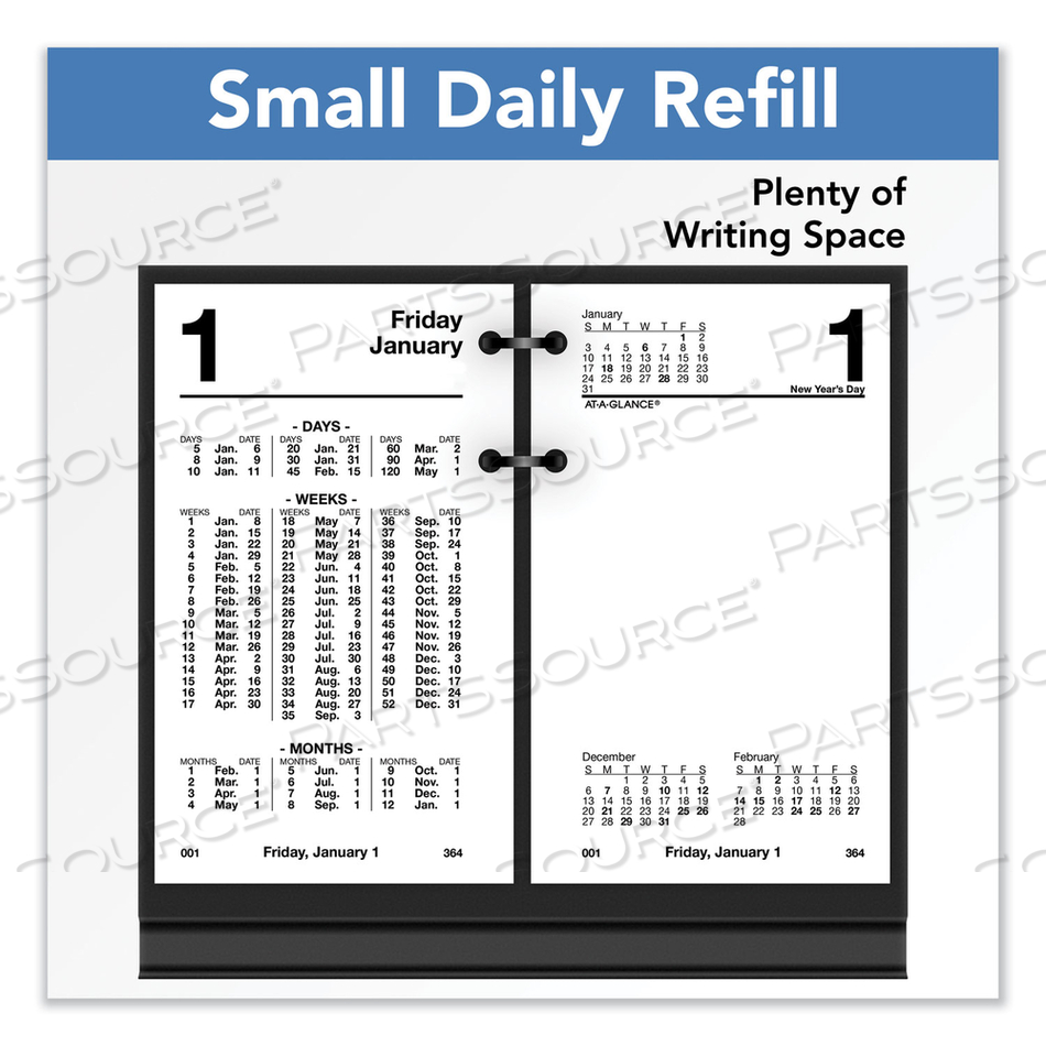 FINANCIAL DESK CALENDAR REFILL, 3.5 X 6, WHITE SHEETS, 2023 by At-A-Glance
