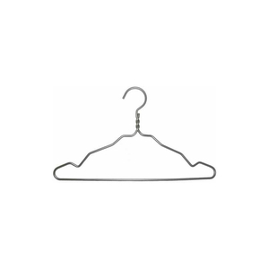 NAHANCO TOP HANGER-TWISTED NECK & NOTCHES, 16-1/2"L, METAL-BRUSHED ALUMINUM, PKG QTY 100 by National Hanger Company Inc.