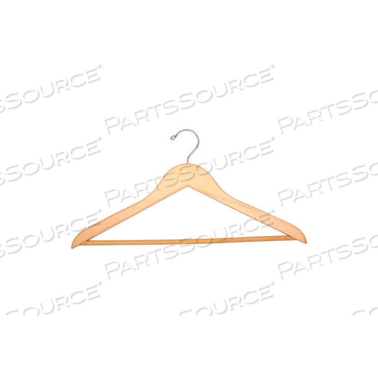 18" FLAT WOOD HANGER FOR MEN'S SUIT, STANDARD HOOK, 100/CASE by Beverly Coat Hangers Co Inc 18" FLAT WOOD HANGER FOR MEN'S SUIT, STANDARD HOOK, 100/CASE by Beverly Coat Hangers Co Inc