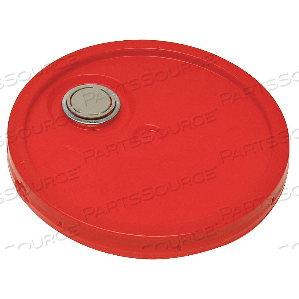 PLASTIC PAIL LID, GASKETED/SNAP-ON/TEAR TAB WITH SPOUT, 12 1/4 IN OVERALL DIA, RED by Approved Vendor PLASTIC PAIL LID, GASKETED/SNAP-ON/TEAR TAB WITH SPOUT, 12 1/4 IN OVERALL DIA, RED by Approved Vendor